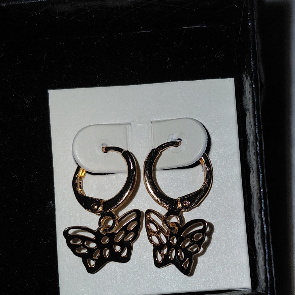 No Boundaries Gold Butterfly Dangle Earrings 7$
